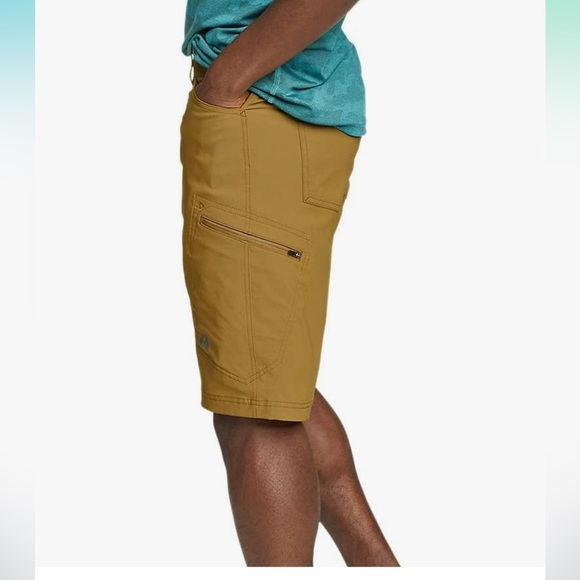 [40] Eddie Bauer Men's Guide Pro Cargo Shorts Beige Nylon Outdoor Hiking - Picture 2 of 11